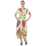 Fruits Pattern Background Food Front Wrap High Low Dress