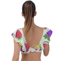 Plunge Frill Sleeve Bikini Top 