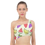 Fruits Pattern Background Food Spliced Up Bikini Top 