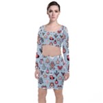 Christmas Cartoon Pattern Top and Skirt Sets