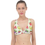 Fruits Pattern Background Food Classic Banded Bikini Top
