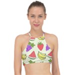 Fruits Pattern Background Food Halter Bikini Top