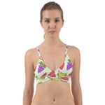 Fruits Pattern Background Food Wrap Around Bikini Top