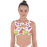 Fruits Pattern Background Food Bandaged Up Bikini Top