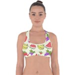 Fruits Pattern Background Food Cross Back Hipster Bikini Top 