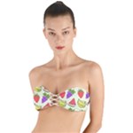 Fruits Pattern Background Food Twist Bandeau Bikini Top