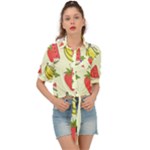 Fruits Pattern Background Food Tie Front Shirt 