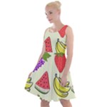 Fruits Pattern Background Food Knee Length Skater Dress
