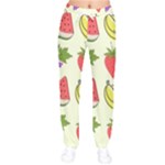 Fruits Pattern Background Food Women Velvet Drawstring Pants