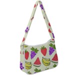 Fruits Pattern Background Food Zip Up Shoulder Bag