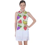 Fruits Pattern Background Food Women s Sleeveless Polo T-Shirt