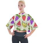 Fruits Pattern Background Food Mock Neck T-Shirt