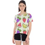 Fruits Pattern Background Food Open Back Sport T-Shirt