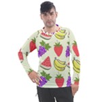 Fruits Pattern Background Food Men s Pique Long Sleeve T-Shirt