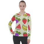 Fruits Pattern Background Food Women s Pique Long Sleeve T-Shirt