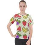 Fruits Pattern Background Food Women s Sport Raglan T-Shirt