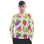 Fruits Pattern Background Food Men s Long Sleeve Raglan T-Shirt