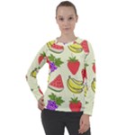 Fruits Pattern Background Food Women s Long Sleeve Raglan T-Shirt
