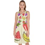 Fruits Pattern Background Food Knee Length Skater Dress With Pockets