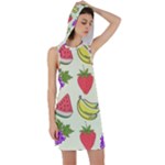 Fruits Pattern Background Food Racer Back Hoodie Dress