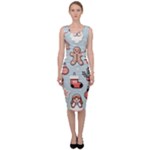 Christmas Cartoon Pattern Sleeveless Pencil Dress