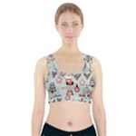 Christmas Cartoon Pattern Sports Bra With Pocket