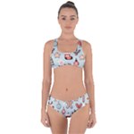 Christmas Cartoon Pattern Criss Cross Bikini Set