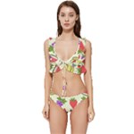 Fruits Pattern Background Food Low Cut Ruffle Edge Bikini Set