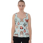 Christmas Cartoon Pattern Velvet Tank Top