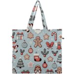 Christmas Cartoon Pattern Canvas Travel Bag