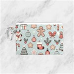 Christmas Cartoon Pattern Canvas Cosmetic Bag (Small)