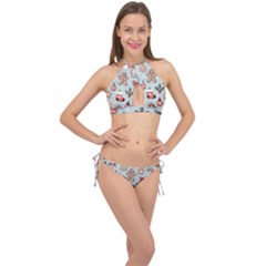 Cross Front Halter Bikini Set 