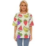 Fruits Pattern Background Food Oversized Basic T-Shirt