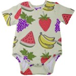 Fruits Pattern Background Food Baby Short Sleeve Bodysuit