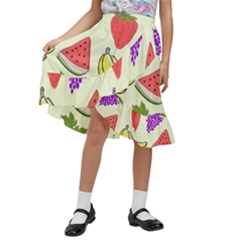 Kids  Ruffle Flared Wrap Midi Skirt 