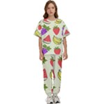Fruits Pattern Background Food Kids  T-Shirt and Pants Sports Set