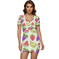 Low Cut Cap Sleeve Mini Dress 