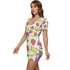 Low Cut Cap Sleeve Mini Dress 