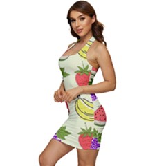 Sleeveless Wide Square Neckline Ruched Bodycon Dress 