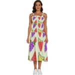 Fruits Pattern Background Food Sleeveless Shoulder Straps Boho Dress