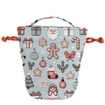 Christmas Cartoon Pattern Drawstring Bucket Bag
