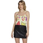 Fruits Pattern Background Food Flowy Camisole Tie Up Top