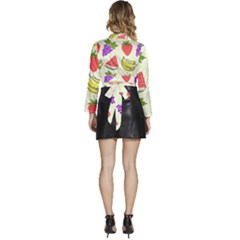 Long Sleeve Tie Back Satin Wrap Top 
