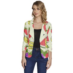 Women s One-Button 3/4 Sleeve Short Jacket 