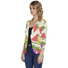 Women s One-Button 3/4 Sleeve Short Jacket 