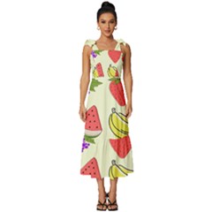 Tie-Strap Tiered Midi Chiffon Dress 