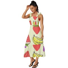 Tie-Strap Tiered Midi Chiffon Dress 