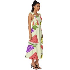 Tie-Strap Tiered Midi Chiffon Dress 