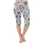 Christmas Cartoon Pattern Lightweight Velour Cropped Yoga Leggings