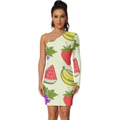 Long Sleeve One Shoulder Mini Dress 
